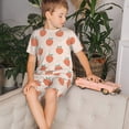 thumbnail image 4 of Fotbe Orange Peach Pijama Estampada de 2 Piezas para Niños – Ropa de Dormir de Manga Corta Cómoda para Niños y Niñas, Camiseta y Shorts de Algodón-3X-Large, 4 of 6