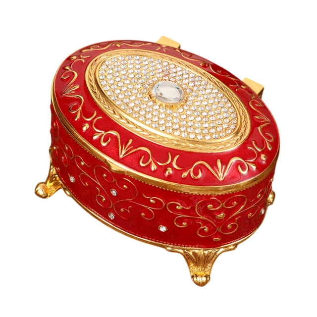 Joyero de metal Strade Fareast Limited organizador de almacenamiento de baratijas decorativas estilo vintage Rojo