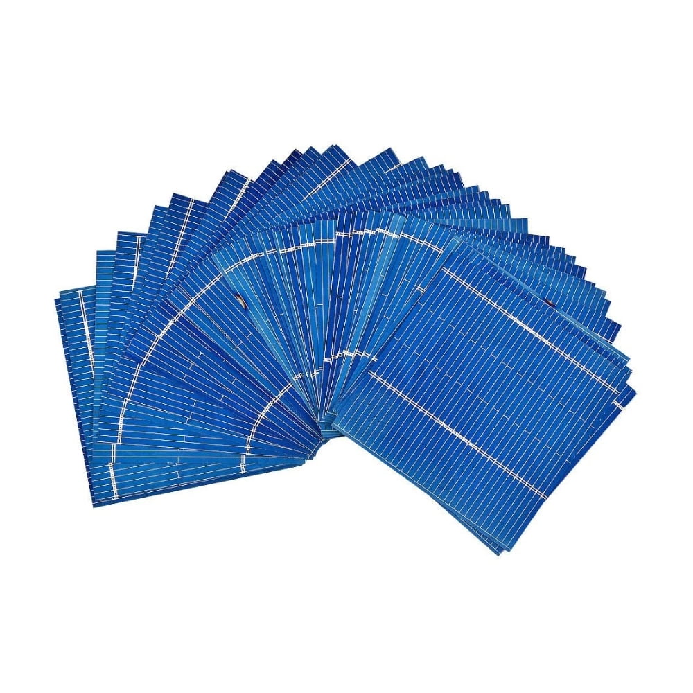 SUNYIMA 100pcs Mini Solar Cells 0.5V 0.4W Micro Thin Polycrystalline Silicon Solar Panels DIY 52 x 52mm/2x2inch