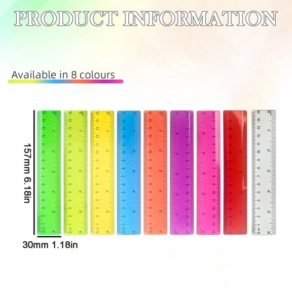 Clearance Sale! 1PC 6 Inch Plastic Ruler, Transparent Straight Ruler with Metric & Inch Scales, Plastic, for Office & Home, (16x2.9cm, Random Color)
