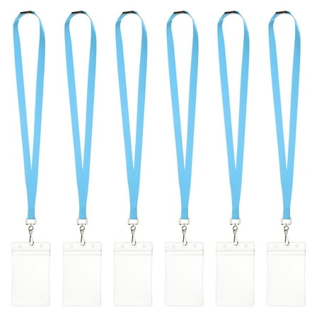 Uxcell 6Pack Colored Lanyards for ID Badges, Breakaway Lanyards for Keys, Sky Blue