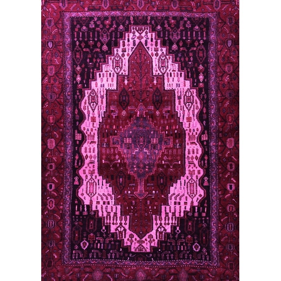 Ahgly Company Indoor Rectangle Persian Pink Traditional Area Rugs, 7' x 9'