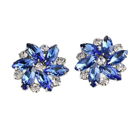 TureClos 2Pcs Rhinestone Shoe Clips Jewelry Crystal Shoe Buckle Wedding Dress Diamond