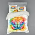thumbnail image 2 of Ambesonne Watercolor Bedding Set 3 Pcs, Colorful Human Brain, Twin, Multicolor, 2 of 3