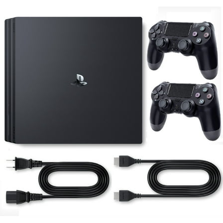 Restored Sony Playstation 4 PS4 Console Pro 1TB with 2 Retrofam Controllers, Black (Refurbished)