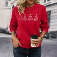 thumbnail image 5 of Fiaer Ladies Sweatshirts Christmas Tree Crew Neck Pullover Long Sleeve Baggy Plus Size Fashion Xmas Tops Red S, 5 of 6