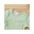 thumbnail image 4 of Franhais Newborn Infant Outfits Sets, Ribbed Knit Short Sleeve T-shirt + Short Pant Clothes Set, 4 of 9