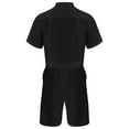 thumbnail image 4 of Alvivi Mens Short Sleeve Romper Shorts Jumpsuits Casual Front Zipper One-piece Overalls Black L, 4 of 7