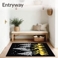 thumbnail image 3 of ODIKA 3'x5' Machine Washable Non-Slip Area Rug, Enchanted Forest Deer Pine Tree Holiday Entrance High Traffic Rug, Black, 623647, 3 of 7