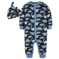 thumbnail image 1 of Baby Boys 2-Piece Coverall Hat Set, Dinosaurs, 6-9 Months, 1 of 2