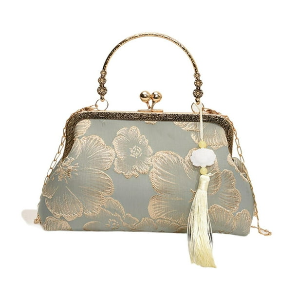 Bolso de mano con cierre de beso perfecl clásico con cadena para Fiesta de boda