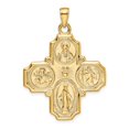 thumbnail image 1 of 14K Yellow Gold Charm Pendant 41 mm 29 Four-Way Medal, 1 of 3