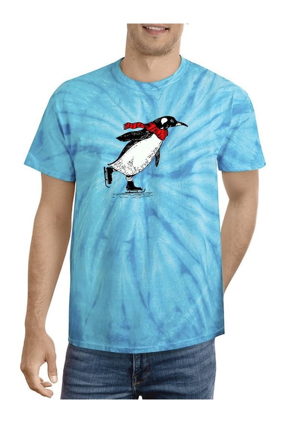 Ice Skating Penguin W Scarf Tie Dye Cyclone Men -Image by Shutterstock, Male x-Large