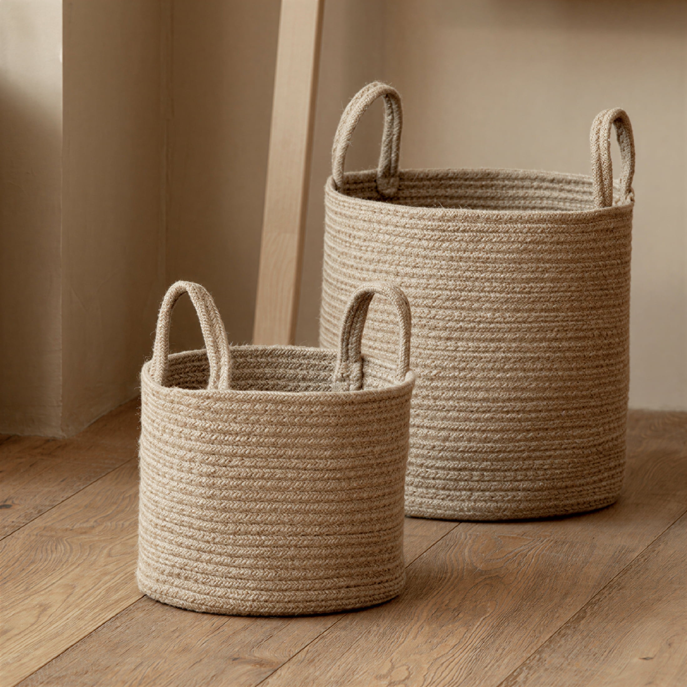 LAMIRO Large Blanket Basket,Woven Rope Basket With Handles,Dirty Clothes Basket for Blankets for Living Room,Baby Toy Storage Basket,Wicker Woven Big Round Laundry Basket Hamper
