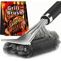 Grill Brush and Scraper Bristle Free – Safe BBQ Brush for Grill – 18'' Stainless Grill Grate Cleaner - Safe Grill Accessories for Porcelain/Weber Gas/Charcoal Grill – Gifts for Grill Wizard
