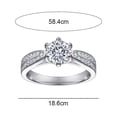 thumbnail image 2 of Anillo de Compromiso Plata de Ley Zirconia Cúbica Boda | Excelente corte, claridad y pulido exquisito. MFZFUKR CPB-wsh152-5, 2 of 5