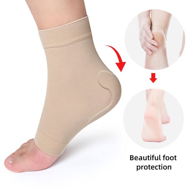 1 par de calcetines de manga acolchada de compresión para tendón de Aquiles para bursitis, tendinitis, ternura