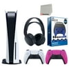 Sony Playstation 5 Disc Version (Sony PS5 Disc) with Extra Nova Pink Controller, Black PULSE 3D Headset and Gamer Starter Pack Bundle with Cleaning Cloth