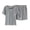 Gray-pajamas, variant on FNFYFH Cute Pjs Set for Women Ribbed Knit Cotton Sleepwear Short Sleeve Lounge Pajamas Set with Built in Bra