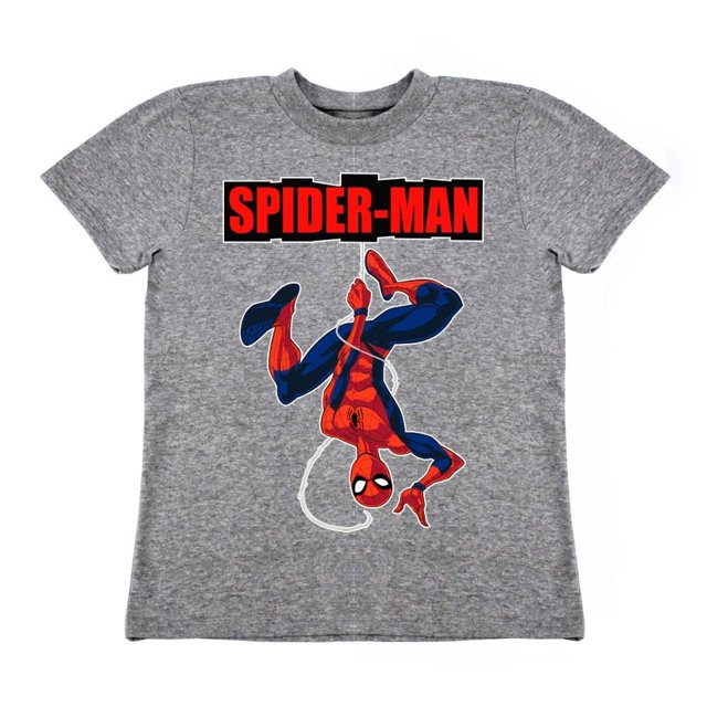 Playera Para Niño Marvel Spiderman Cuello Redondo Manga Corta Talla 4 Gris Jaspe