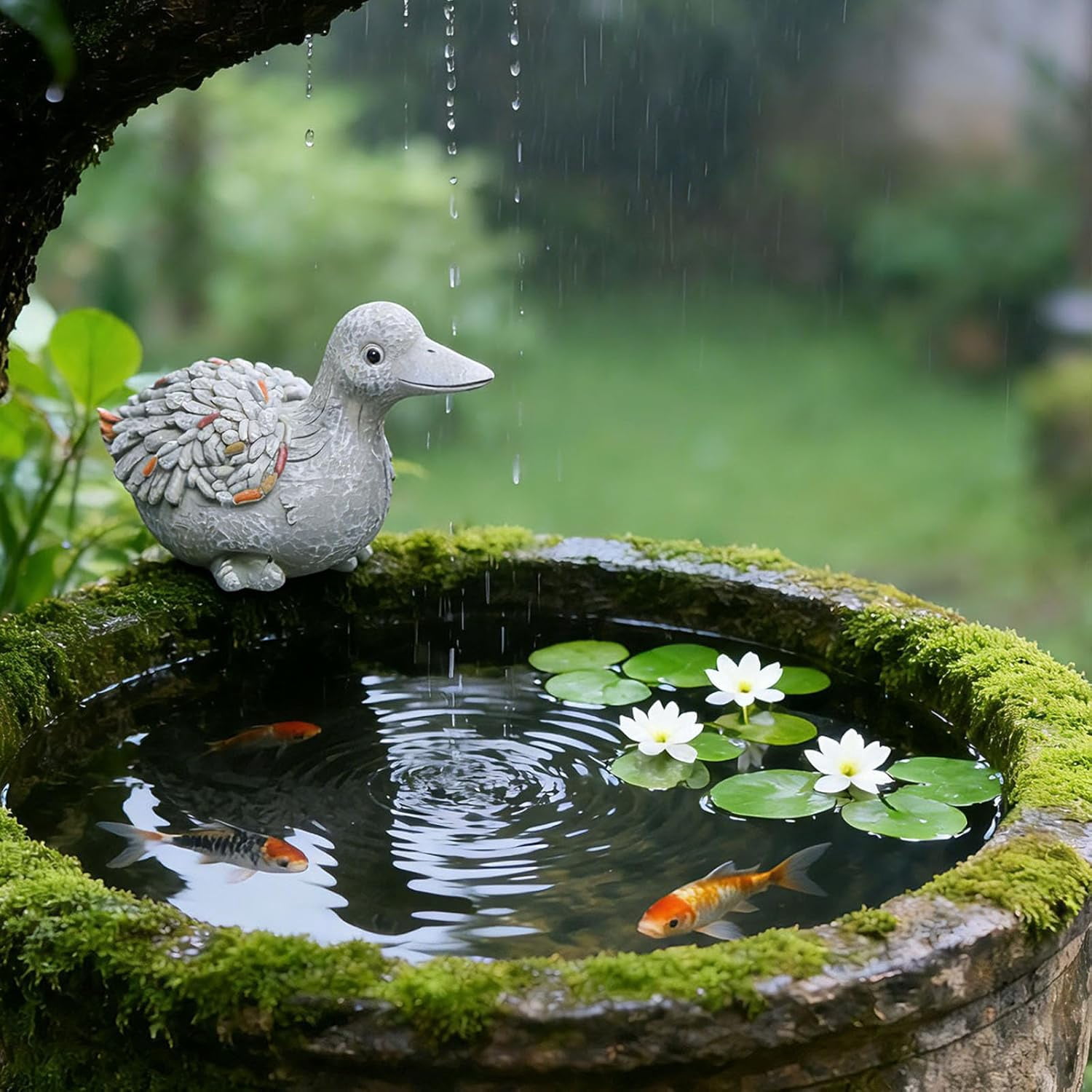 Resin Duck Sculpture Garden Statue Outdoor Home Decor