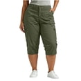 thumbnail image 2 of SwiftWear Women's Plus Size Cargo Capri Pants Summer Elastic Waistband Casual Outdoor Hiking Trousers with Pockets, 2 of 8
