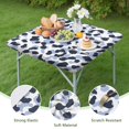 thumbnail image 4 of Blue and Dark Blue Leopard Pattern Square Fitted Tablecloth with Elastic Edge,Square Table Cover,Washable Elastic Table Cover for Home Kitchen Party Decor 34"x34", 4 of 6