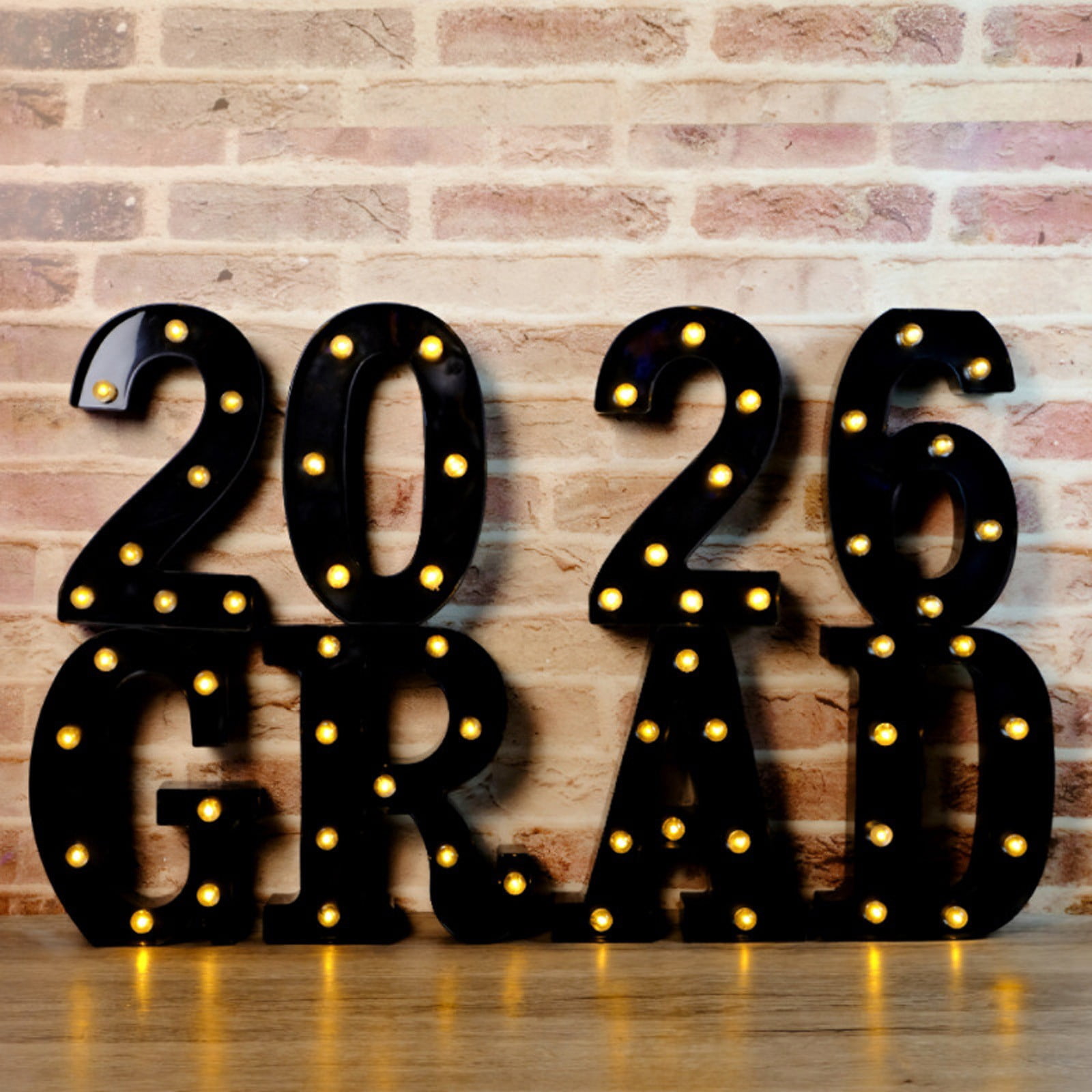 ERTZAE Graduation Table Set,Grad Party Table Ornament,Grad Ceremony Decor,Grad Table Light Sign,Grad Table Decor Set,Black LED Marquee Light Up Letters "GRAD 2026",8 Pieces for Graduation Photo Prop