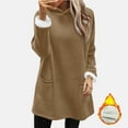 thumbnail image 4 of safuny Fleece Sweatshirts for Women Loose Long Sleeve Hoodie Fall Winter Warm Plus Size Pullover Tops with Pockets Brown _b S, 4 of 4