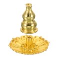 thumbnail image 4 of Uxcell Incense Stick Holder Incense Burner Plate Holder Alloy Incense Base Gold Tone Lotus Type 2 Pack, 4 of 6
