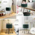 thumbnail image 6 of Hearth & Harbor Ottoman with Storage, Round Storage Ottoman, Vanity Stool and Foot Stool with Storage, Textured Velvet Green, 6 of 8