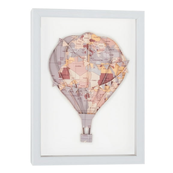 Gild Design House Floating Above Pink Hot Air Balloon Shadow Box