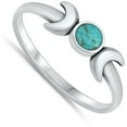 thumbnail image 4 of CHOOSE YOUR COLOR Vintage Moon Simulated Turquoise Ring .925 Sterling Silver Band Blue CZ Female Size 10, 4 of 4