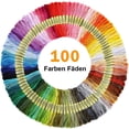 thumbnail image 3 of Kit de inicio de bordado-Kit de bordado que incluye 100 hilos de color, instrucciones, 5 piezas de aros de bordado de bambú, bolsa de embalaje circular y punto de cruz Afortunado Sencillez, 3 of 5