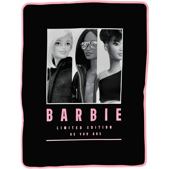 Barbie Movie Bedding Super Soft Micro Raschel Throw, Barbiecore, 46 in x 60 in