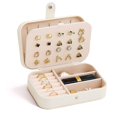 thumbnail image 2 of Jewelry Box Portable Travel Case Double Layer PU Leather Jewelry Organizer for Rings Earrings Necklaces and Bracelets 6x5x2 Inch White, 2 of 6