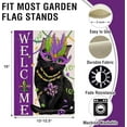 thumbnail image 2 of Welcome Mardi Gras Black Cat Decorative Garden Flag, Purple Mask Fleur de Lis New Orleans Carnival Yard Lawn Outside Decor, Beads Masquerade Holiday Outdoor Home Decoration Double Sided, 2 of 10