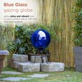 thumbnail image 5 of Alpine Corporation 10" Diameter Indoor/Outdoor Glass Gazing Globe Festive Yard Décor, Blue, 5 of 12