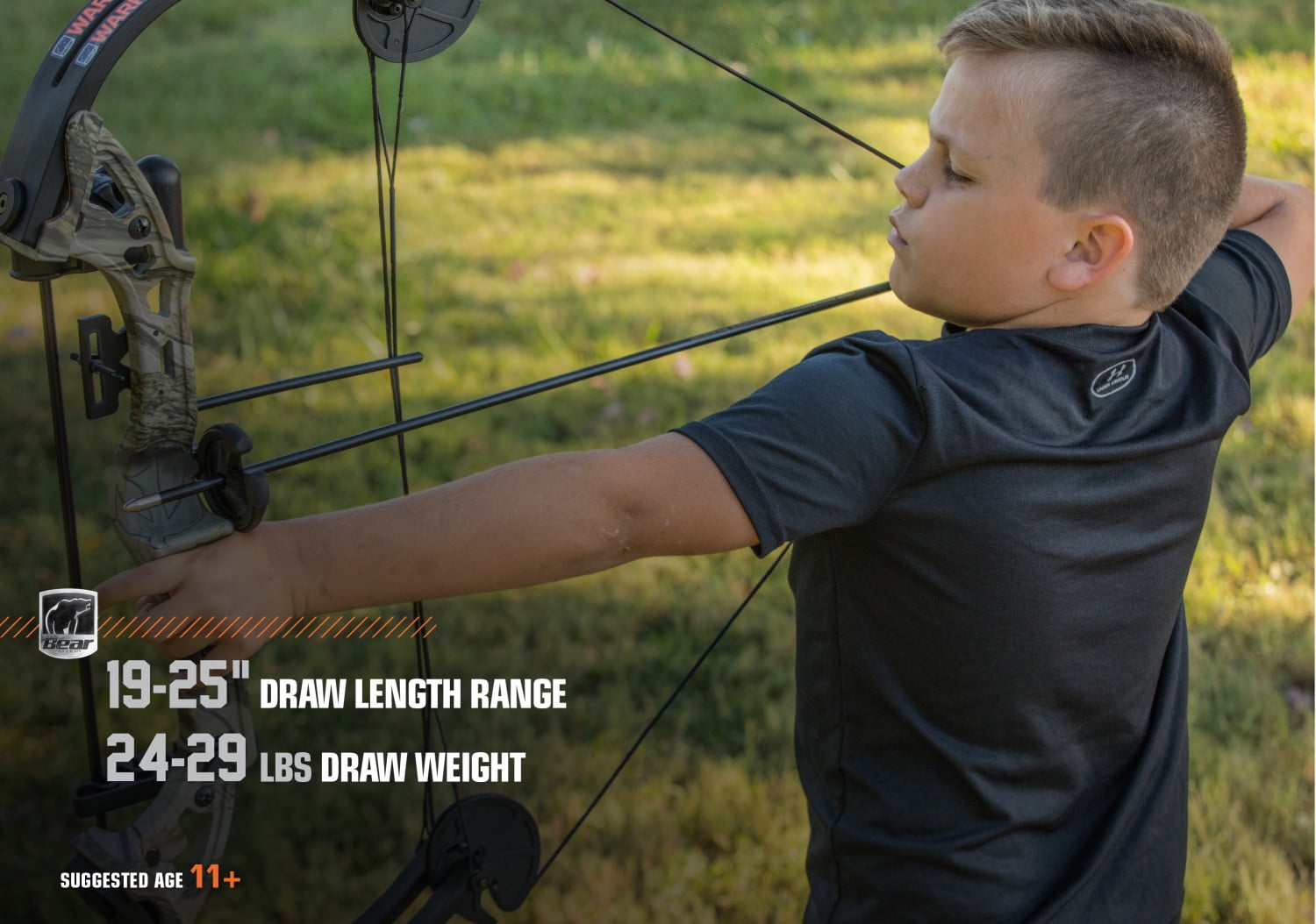 Bear Archery Warrior Youth Bow Set for Ages 11+, Archery
