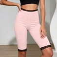thumbnail image 5 of Stamzod Leggings for Women Tummy Control Lace Patchwork Slim Fit Yoga Pants Women Knee Length High Waisted Leggings Pink XL, 5 of 7
