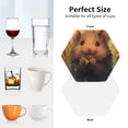 thumbnail image 6 of Fuzoiu Cute Sunflower Guinea Pig Print Leather Coasters Set,Drink Coasters Set of 4,for Tabletop Protection, Durable PVC Coasters,Home Décor and Housewarming Gift-Hexagon, 6 of 6