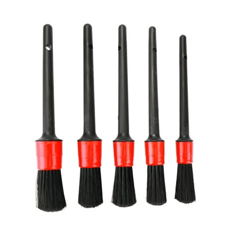 Car Detailing Brush Cleaning Natural Hair Brushes Gaps Auto Detail Tools Products 5Pcs Wheels Dashboard Car-styling (Best Engine Cleaning Product)