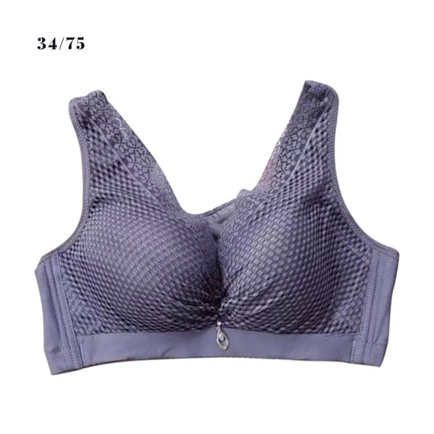 Sujetador Inalámbrico Mujer Transpirable Hacer subir Bralette Chica Sexy Encaje Malla Ropa Interior Top Regalo, Azul, 34/75 tholdsy AP001191-15B