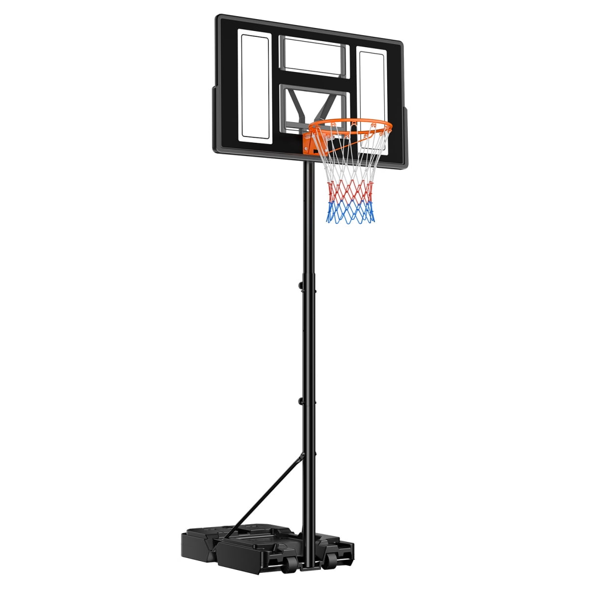 ZHICHUN Portable Basketball Hoop 4.4-10ft Height Adjustable Rolling Wheels Black for Driveway & Pool