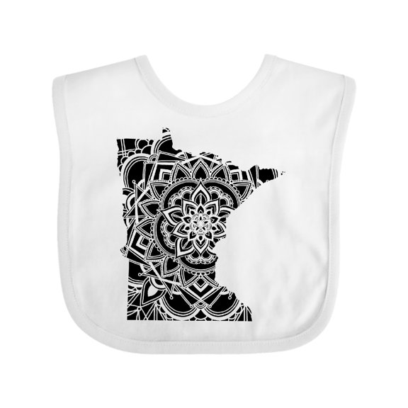 Inktastic Minnesota Silhouette Mandala Boys or Girls Baby Bib