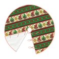 thumbnail image 3 of Salouo Vintage Mexican Christmas Tree Skirt 36" Farmhouse Christmas Decorations Snowman Xmas Tree Skirt Tree Mat for Holiday Party Decor, 3 of 8