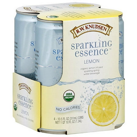 Knudsen Sparkling Essence Organic Lemon Water Beverage, 4ct (Pack of 6)
