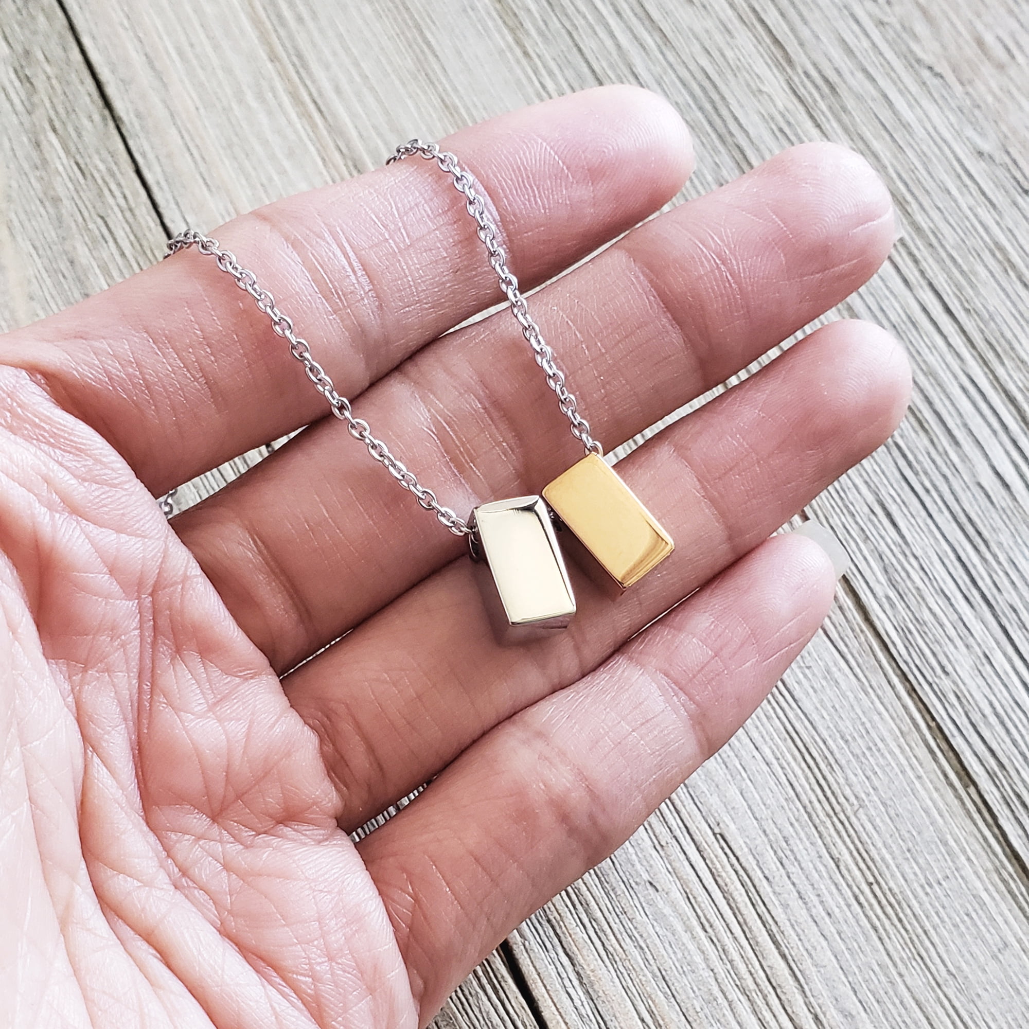 To My God Mother Mother's Day Gift, Gift for Her, Godmother's Day Gift, Godmother's Gift for Mother's Day, Godmother's Day Necklace and Card[Silver and Rose Gold Cube,Blue-Purple Gradient]