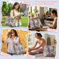 thumbnail image 6 of HUIACONG Vintage Snowman Cardinal Pattern Stitched Padded Handle Tote Bag Featherweight Large Capacity Festive Shoulder Purse for Christmas Shopping Travel Holiday Parties Daily, 6 of 7