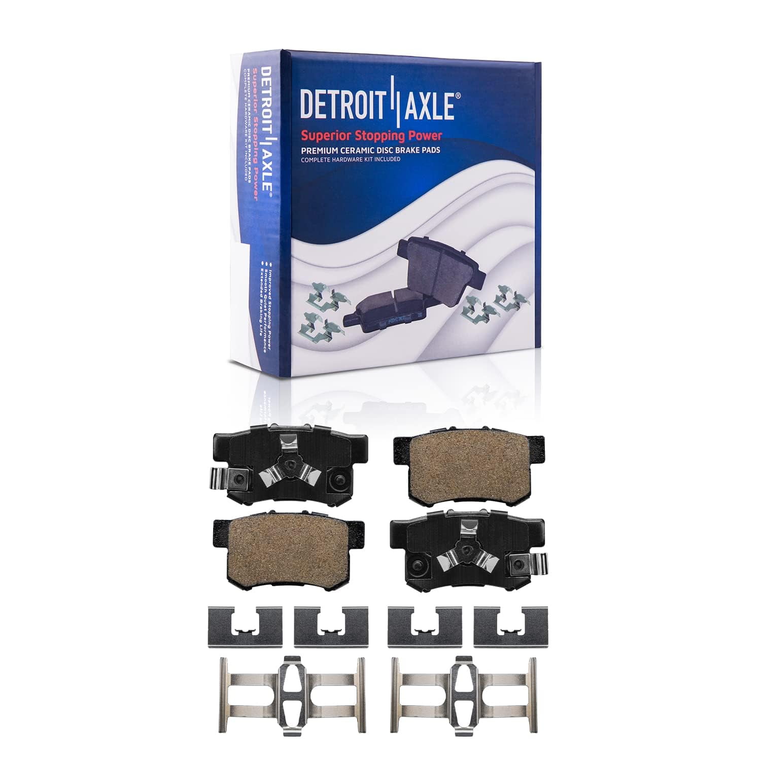 Detroit Axle - Brake Kit for 2005 2006 Honda CR-V Disc Brakes Rotor and Ceramic Brake Pads Front and Rear Replacement CRV Brakes and Rotors
